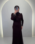 Robe de soirée Rozan Marron 01