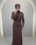 Robe de soirée Rozan Marron