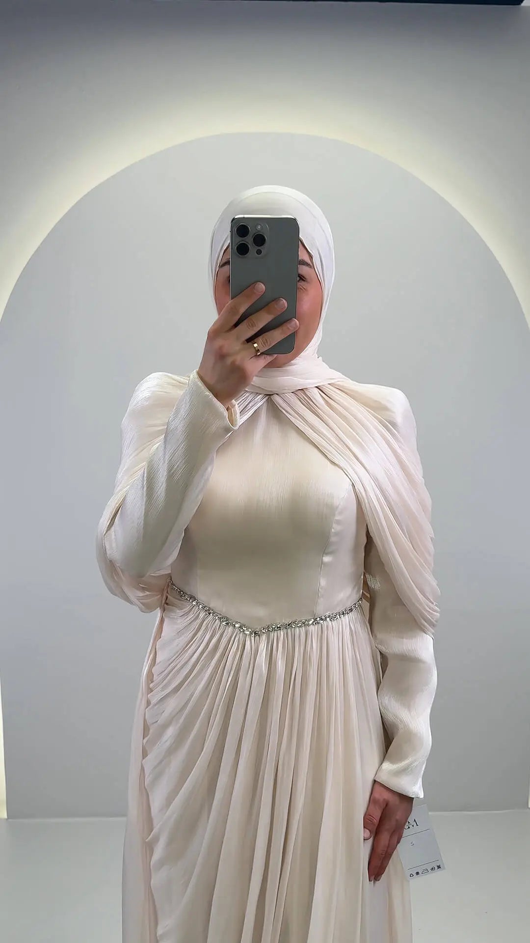 Robe de soirée Nefa Beige