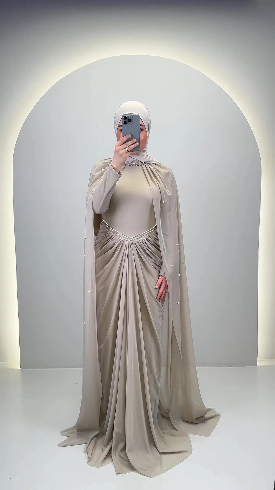 Robe de soirée Tiya Beige