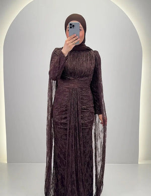 Robe de soirée Nirama Marron