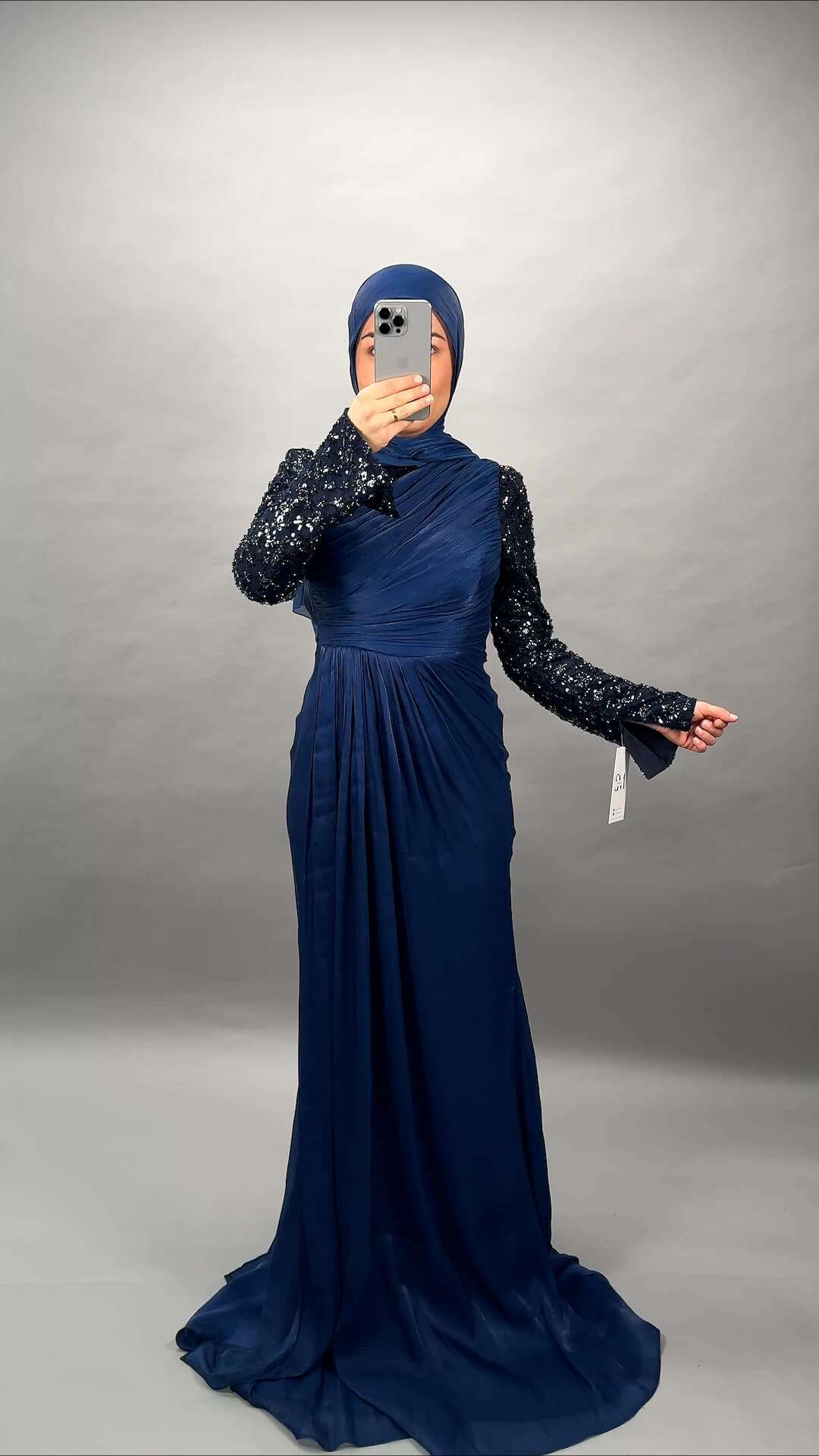 Damla robe de soirée bleu foncé