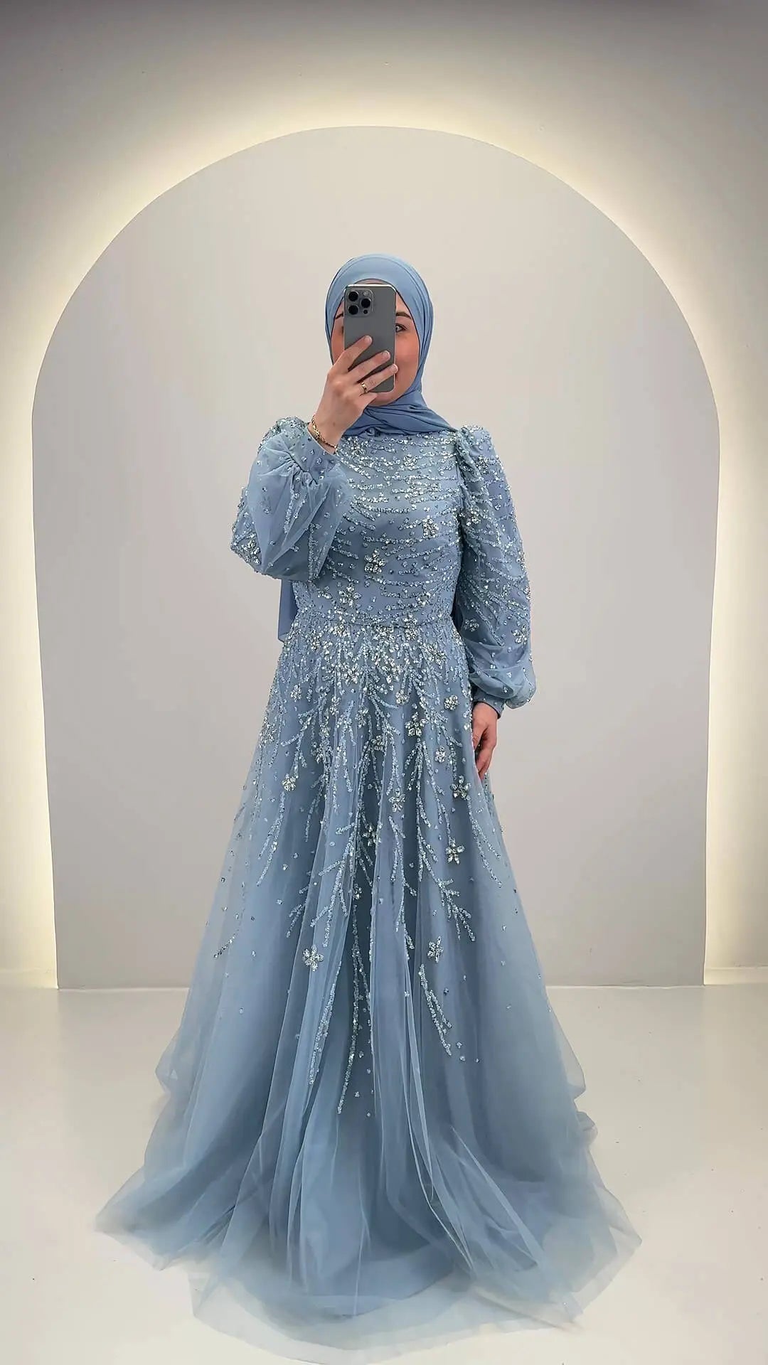 Robe de soirée Elsa bleue
