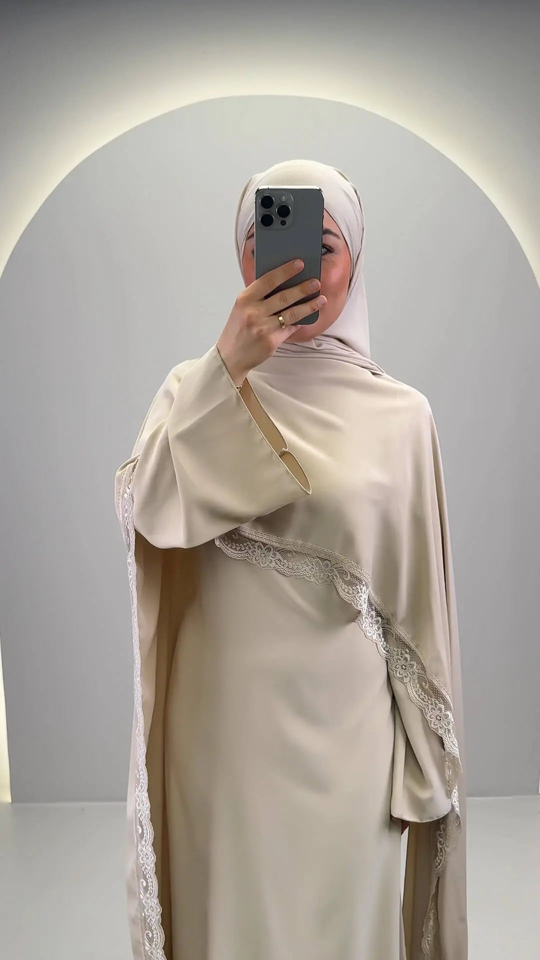 Robe de soirée beige