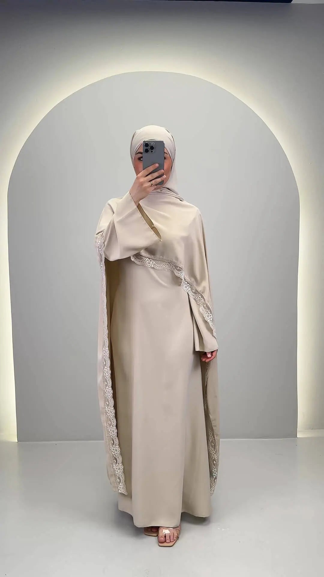 Robe de soirée beige