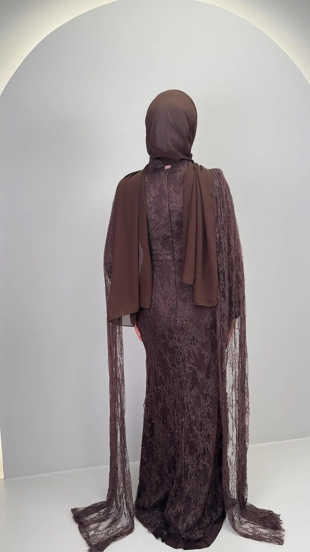 Robe de soirée Nirama Marron