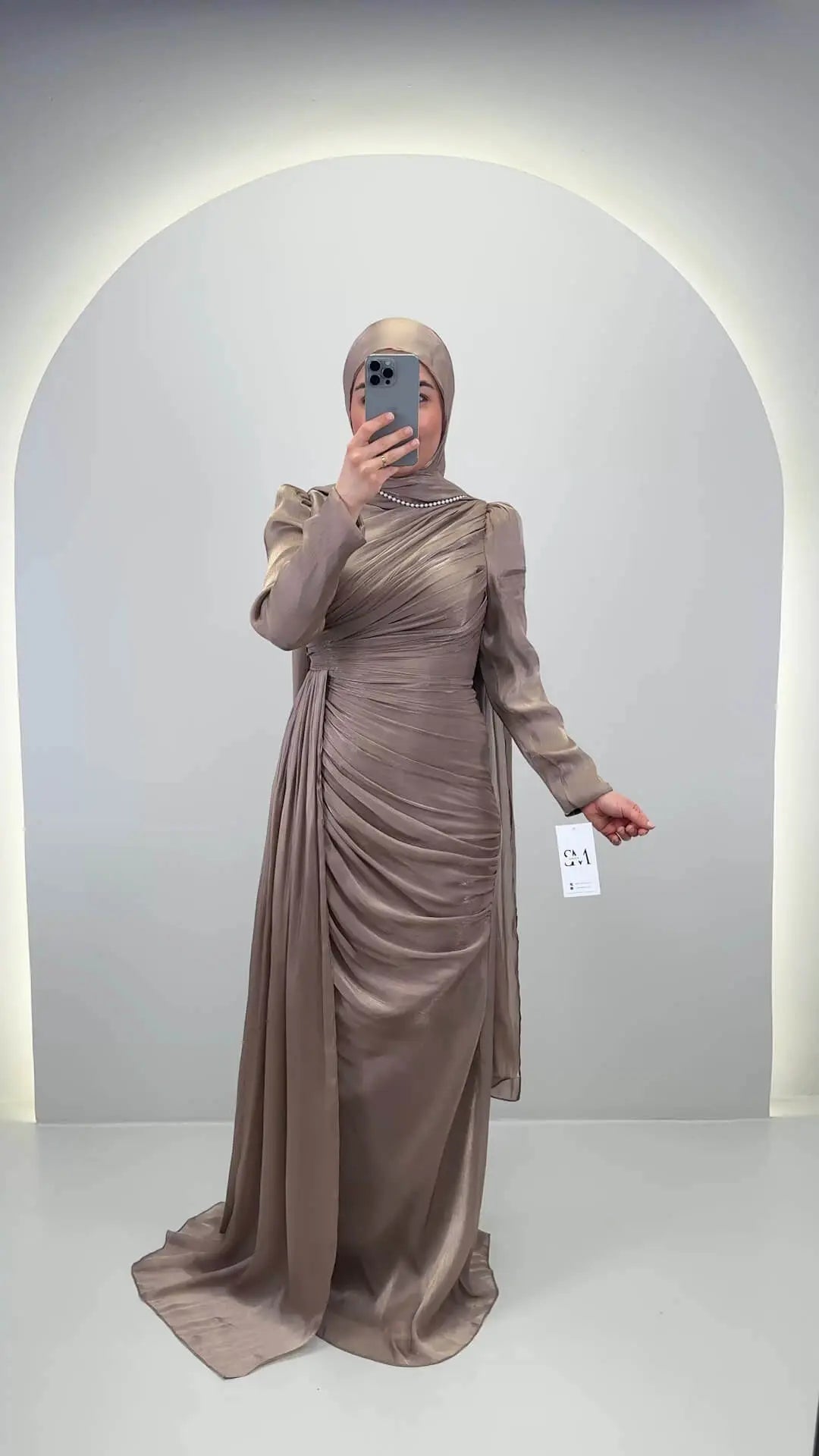 Robe de soirée Leyla Taupe