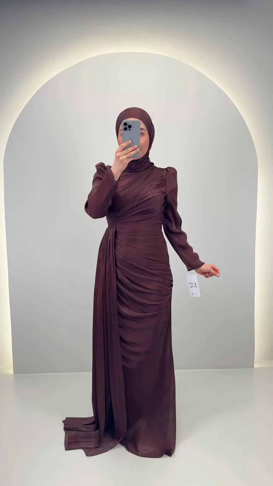 Robe de Soirée Leyla Marron