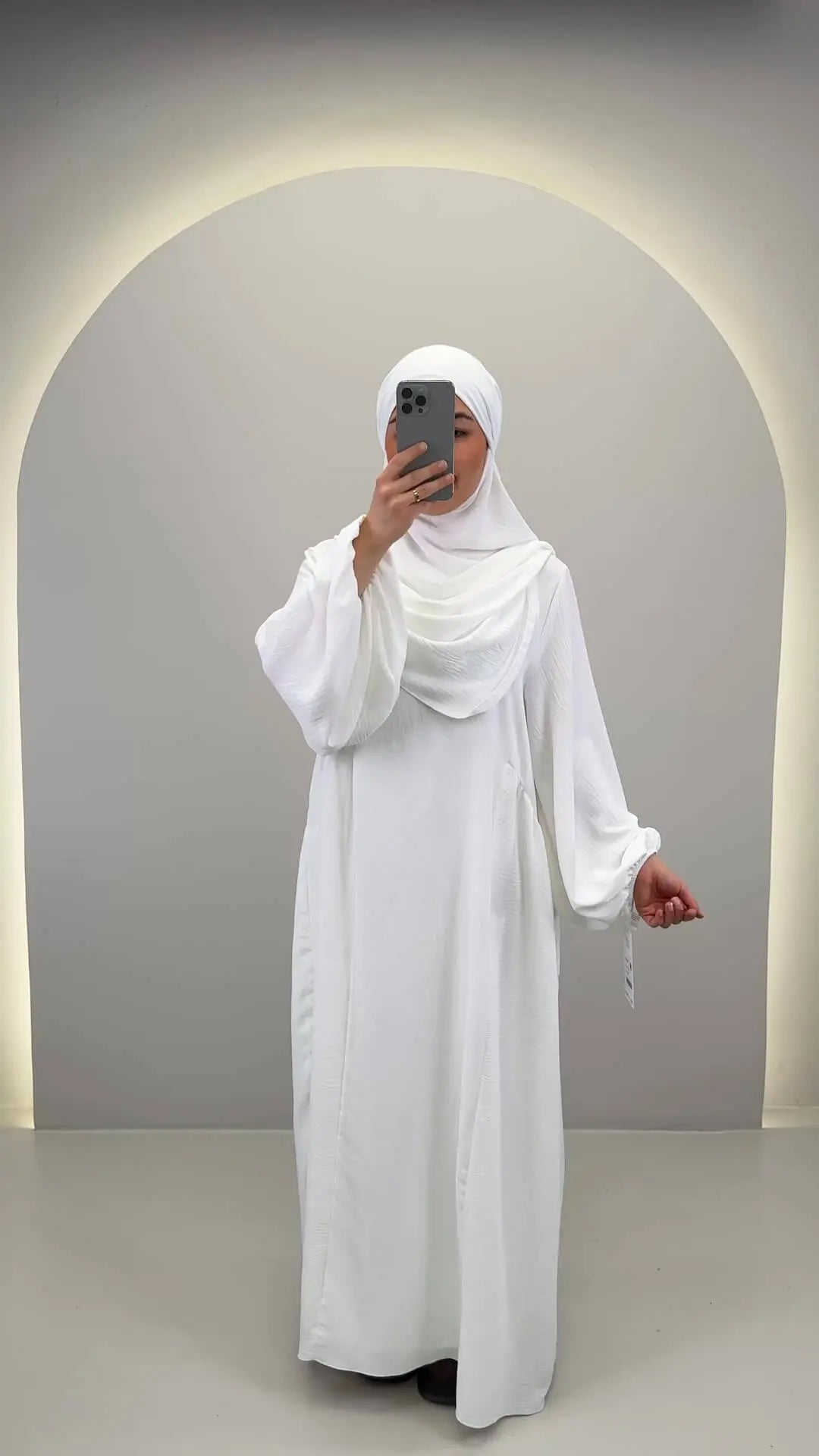 Misa Abaya Seti Khimar ile Beyaz