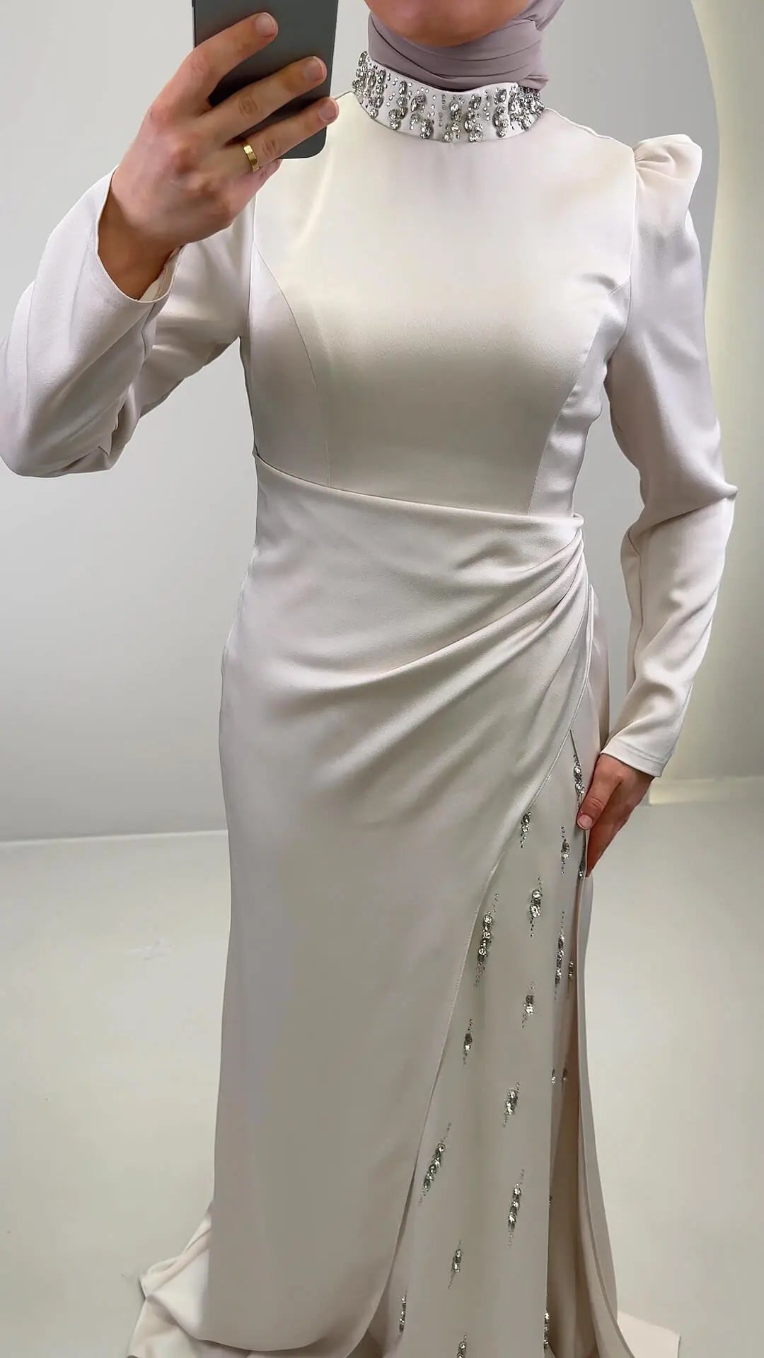 Robe de soirée Nalea Beige