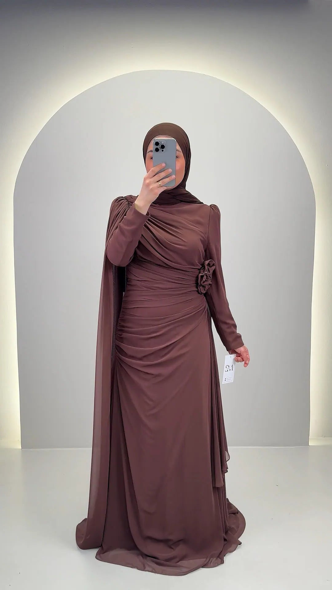 Robe de soirée Nila Marron