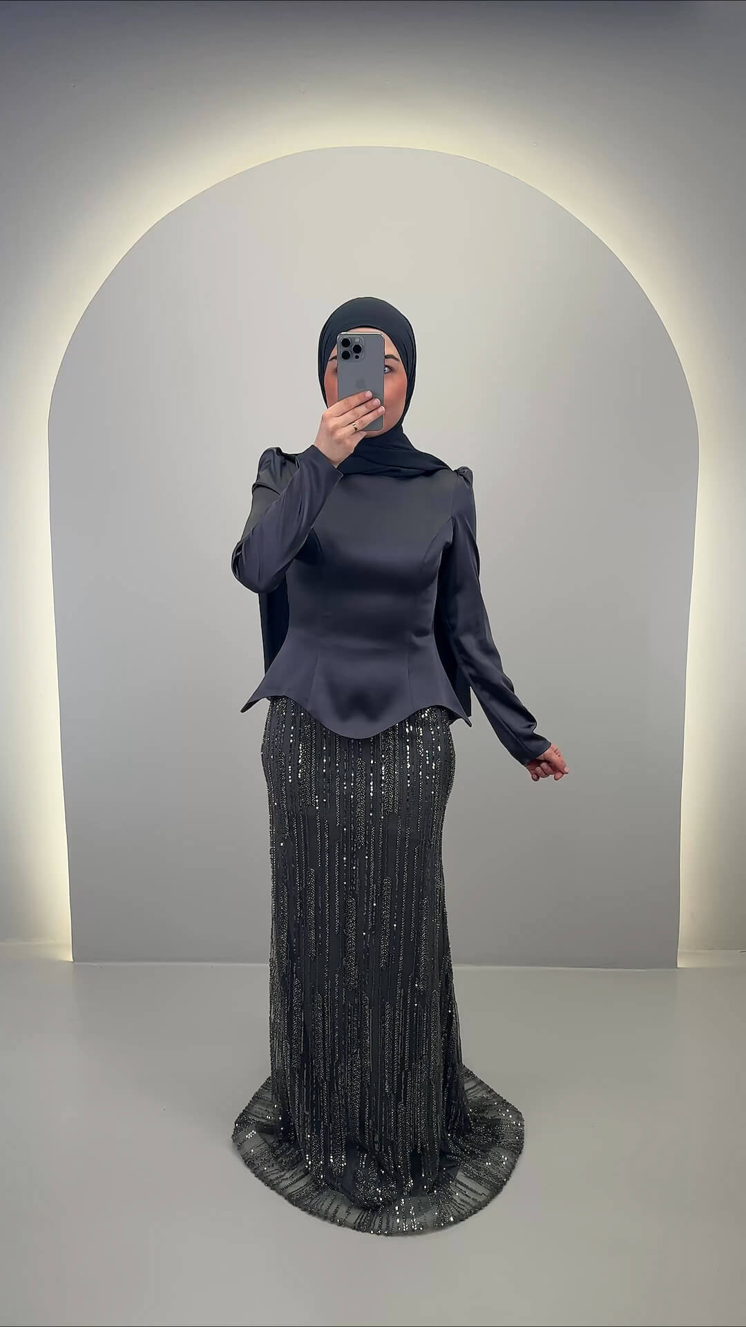 Sedef Abendkleid Grau