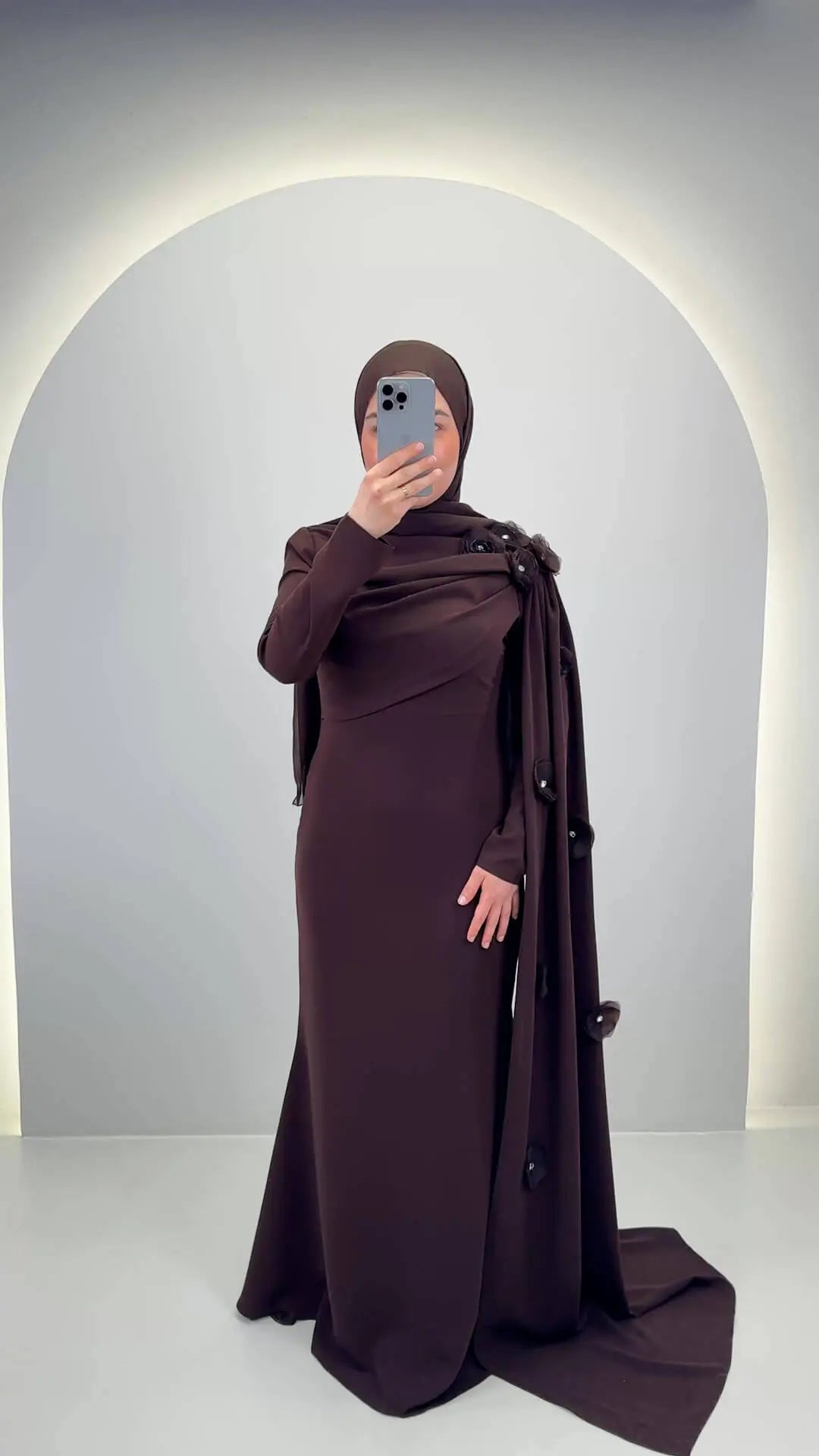 Robe de soirée Saralia Marron