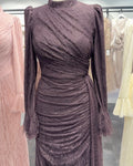 Robe de soirée Eliza Marron 01