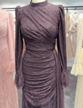 Robe de soirée Eliza Marron 01