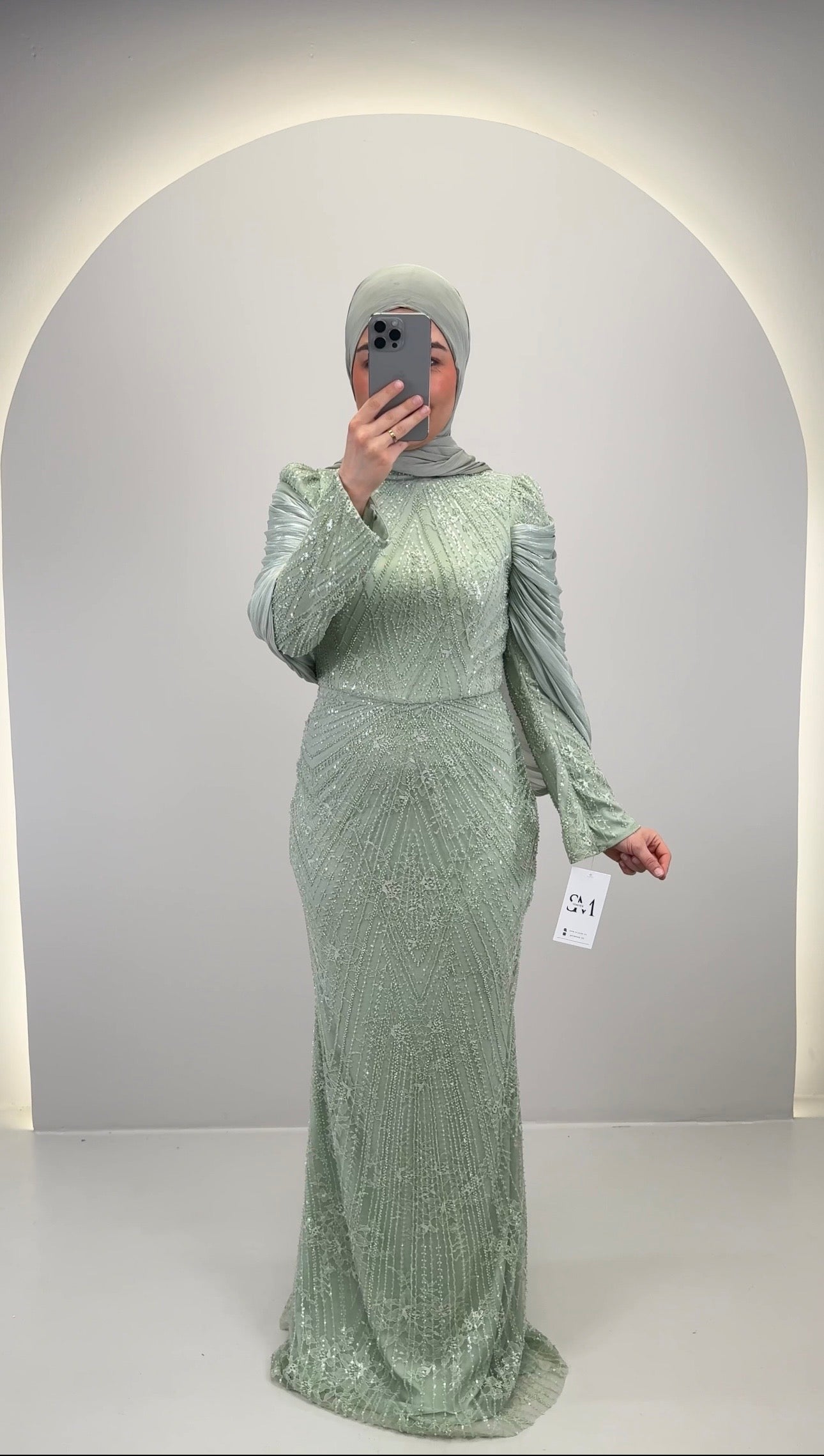 Robe de soirée Esmiya Menthe