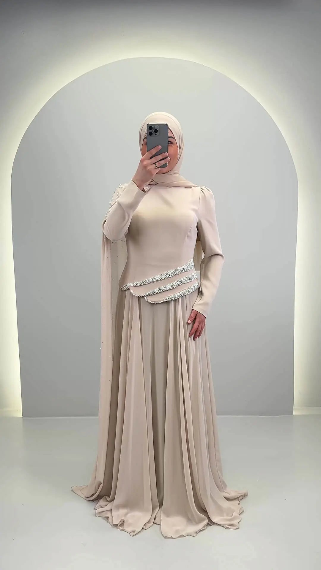 Robe de soirée Seyla Beige