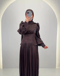 Estel Evening dress with Hijab Brown