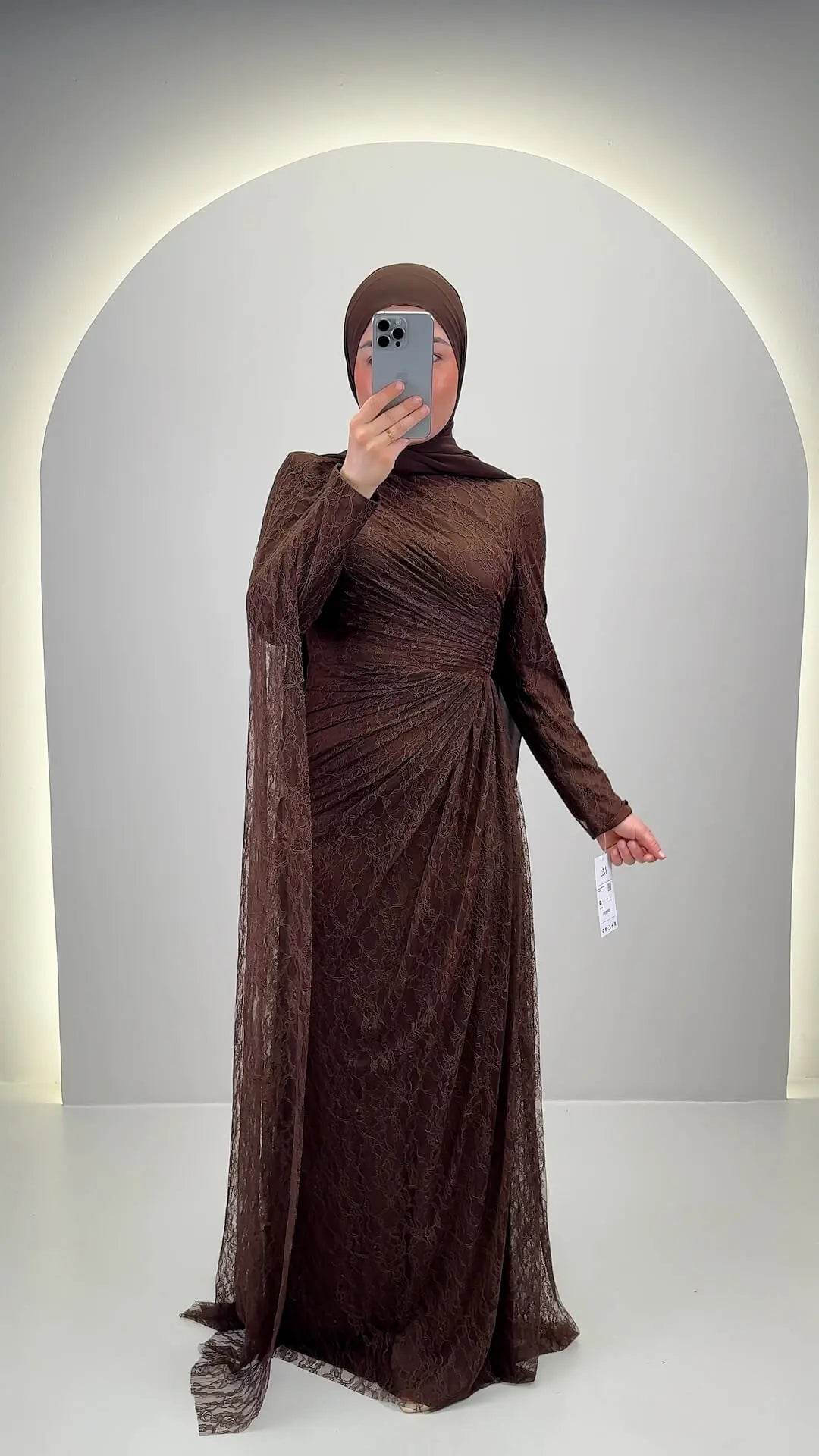 Robe de soirée Mireya Marron