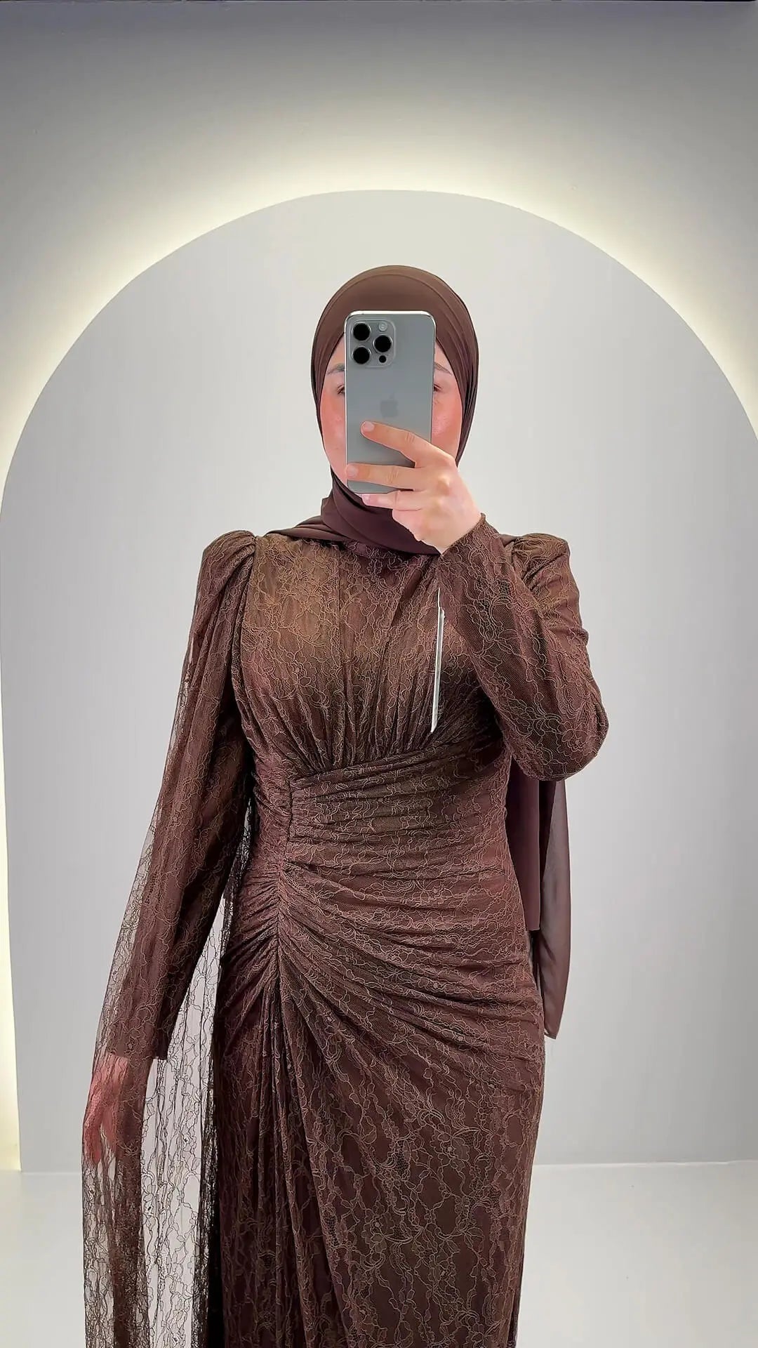 Robe de soirée Asell Marron