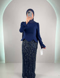 Hisra Robe de soirée Bleu foncé