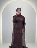 Robe de soirée Liora Marron