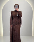 Robe de soirée Asell Marron