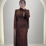Robe de soirée Asell Marron