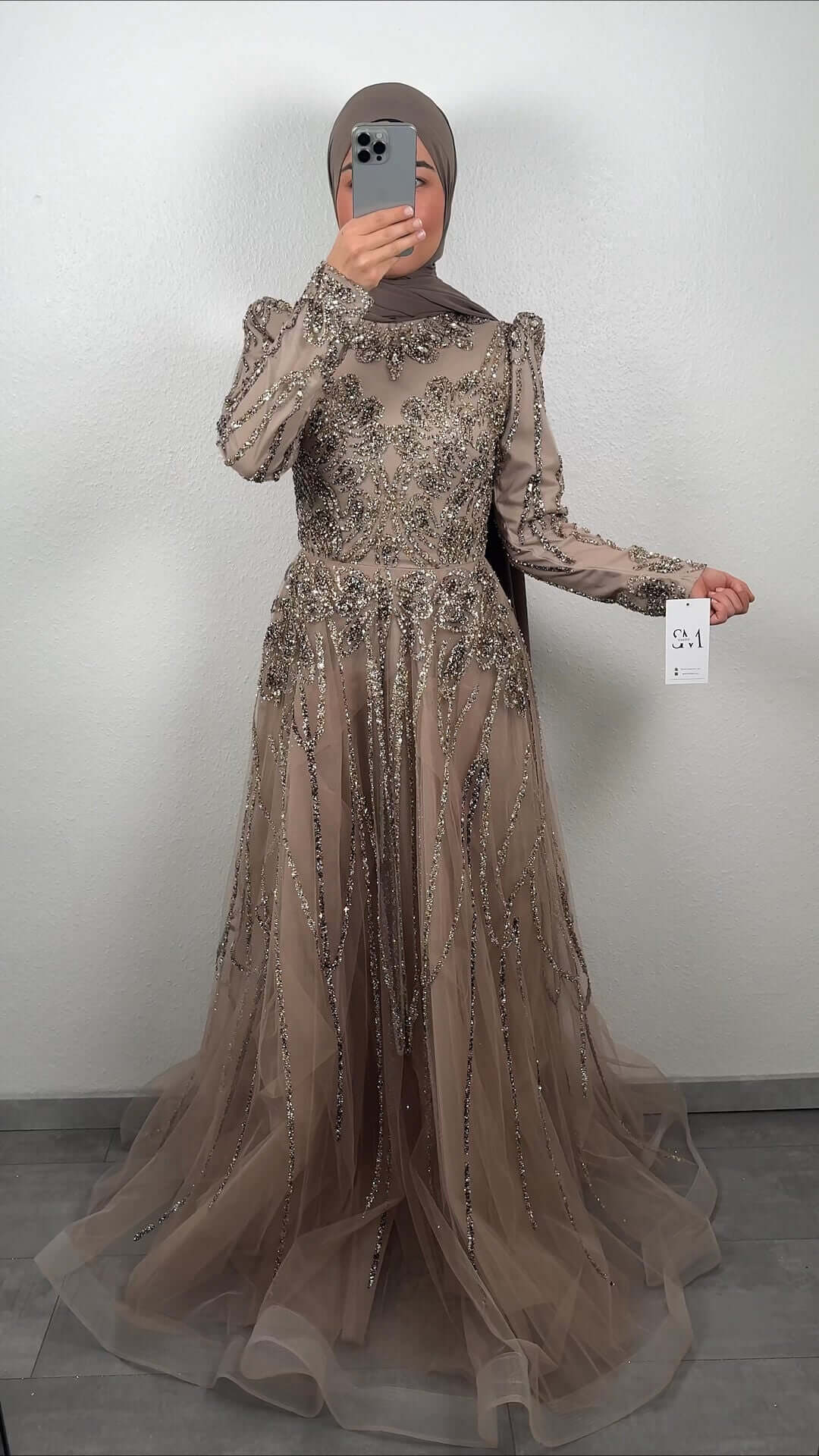 Robe De Soirée Exclusive Princesse Taupe