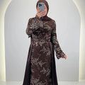 Azmia Evening dress Brown with Hijab