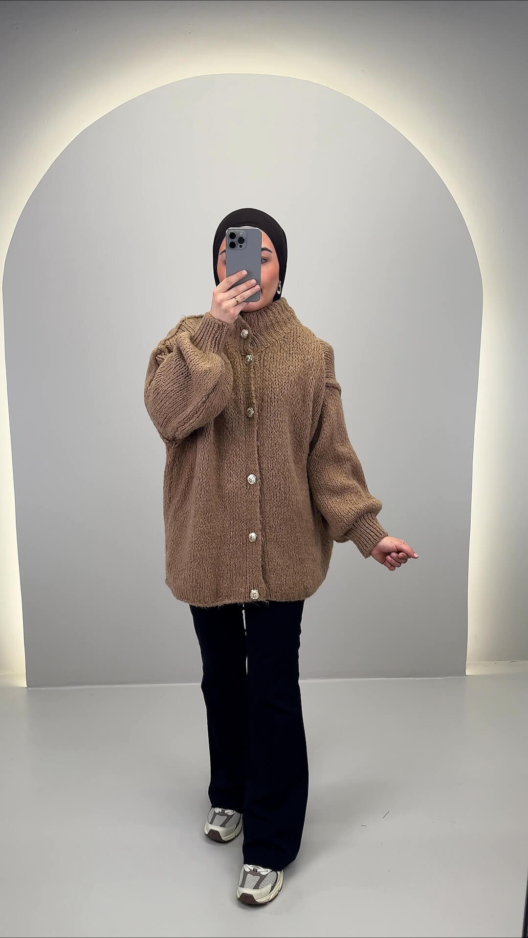 Efla Strickjacke Beige 02