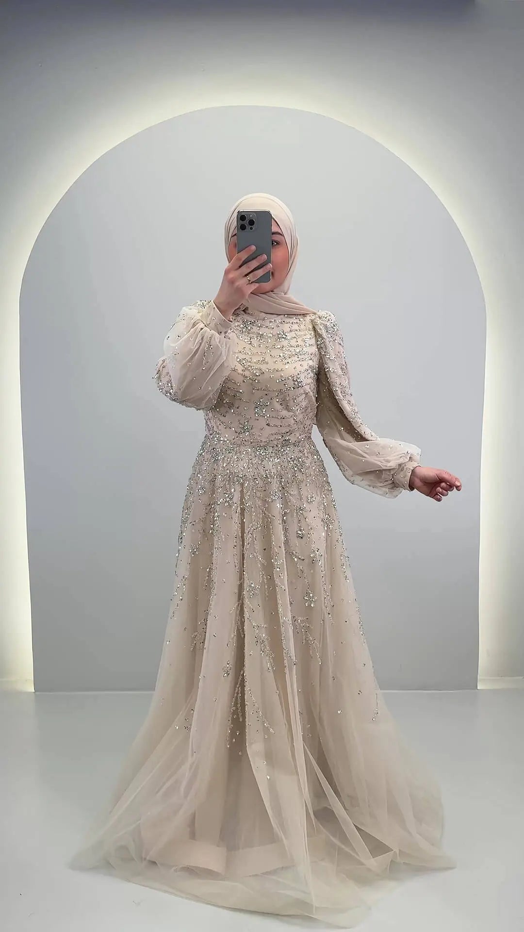 Robe de soirée Elsa Beige