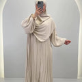 Hifaya Abaya Set Khimar ile Bej