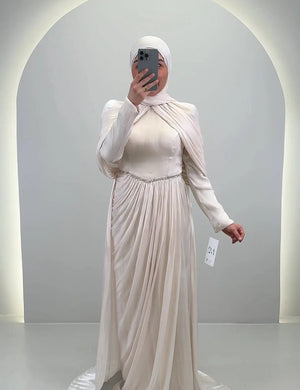 Robe de soirée Nefa Beige