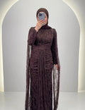 Robe de soirée Nirama Marron
