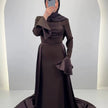 Robe de soirée Tuana Marron