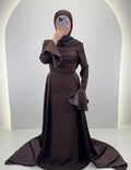 Robe de soirée Tuana Marron