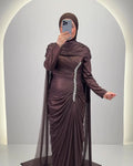 Robe de soirée Velina Marron
