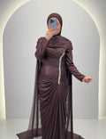 Robe de soirée Velina Marron