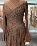 Robe de soirée Selin Marron