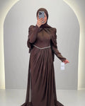 Robe de soirée Nefa Marron
