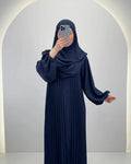 Hifaya Abaya Set avec Khimar Bleu marine