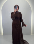 Robe de Soirée Eliza Marron