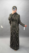 Robe de soirée Huda kaki