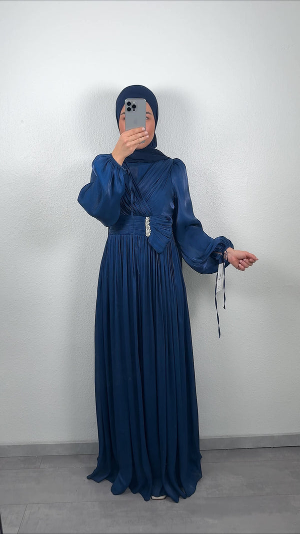 Leyna robe de soirée bleu foncé