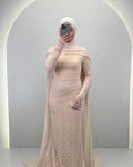Robe de soirée Liora beige avec Hijab