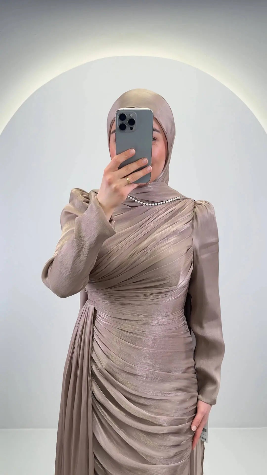 Robe de soirée Leyla Taupe