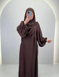 Ensemble Abaya Misa avec Khimar marron