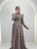 Robe de soirée Mina Taupe