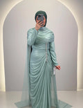 Robe de soirée Velina menthe